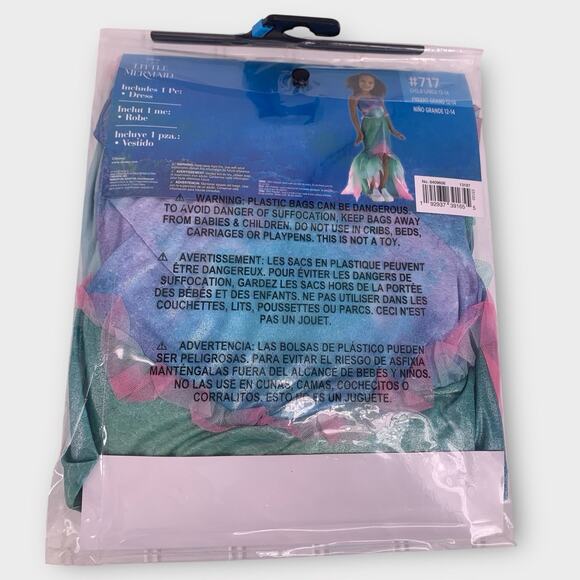 Disney Ariel The Little Mermaid Child Costume Dress Kids Large 12-14 Halloween - Picture 2 of 5